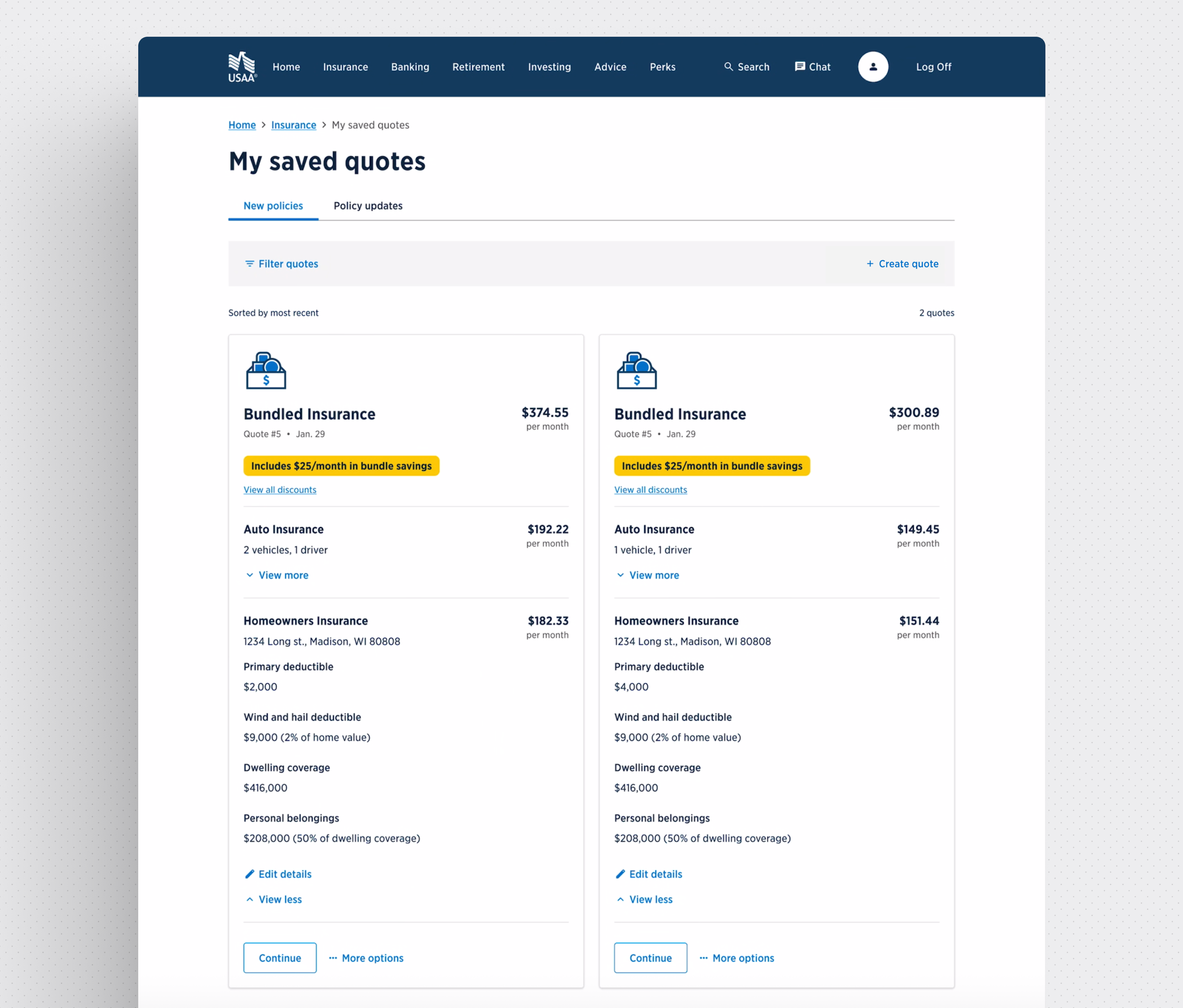 Bundled quote layout variants tested in research